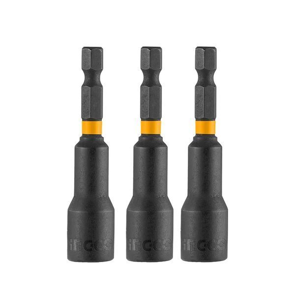Набір магнітних торцевих головок 10 мм 1/4"&times;65 мм 3 шт. INGCO AMN1031 фото