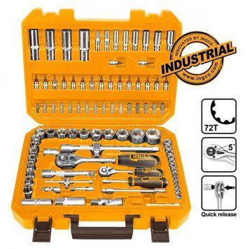 Набір головок торцевих 1/4 " та 1/2" 44 предмети INGCO INDUSTRIAL HKTS42941 фото